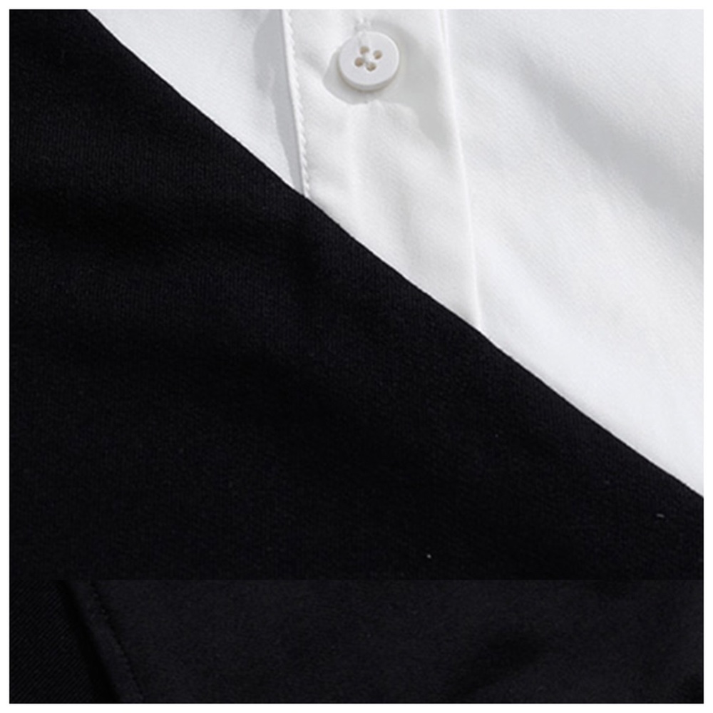 🛍 Black & White Stretch Color Block Top - Picture 6 of 6